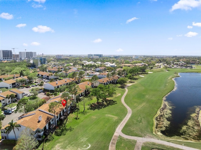 1901 Oyster Catcher Ln Unit 823, Clearwater, FL 33762 - aerial view featuring view of golf course, a water view, and a view of city