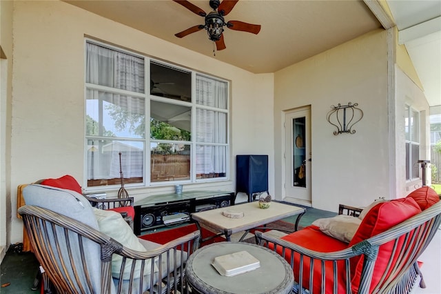 view of patio / terrace with outdoor lounge area and ceiling fan