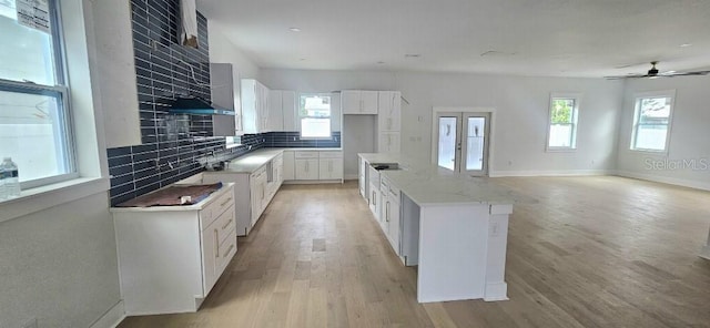 745 31st Ave N, Saint Petersburg, FL 33704 - kitchen featuring light wood-type flooring, plenty of natural light, and backsplash