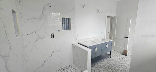 745 31st Ave N, Saint Petersburg, FL 33704 - bathroom with vanity and a marble finish shower