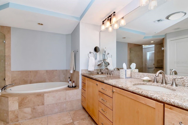 1350 Gulf Blvd Unit 301, Clearwater Beach, FL 33767 - full bath featuring a shower stall, a garden tub, a sink, and double vanity