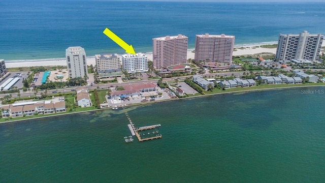 1350 Gulf Blvd Unit 301, Clearwater Beach, FL 33767 - aerial view featuring a water view