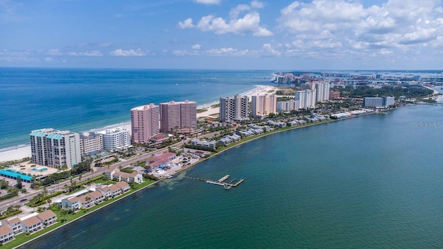 1350 Gulf Blvd Unit 301, Clearwater Beach, FL 33767 - drone / aerial view with a water view and a view of city