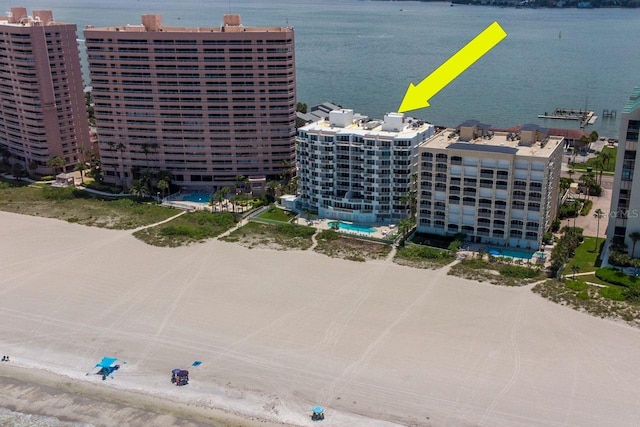 1350 Gulf Blvd Unit 301, Clearwater Beach, FL 33767 - drone / aerial view with a water view