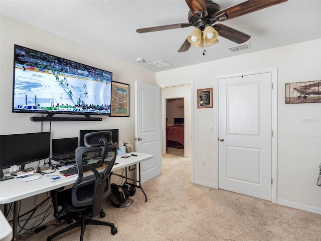 5946 81st Ave N, Pinellas Park, FL 33781 - office space featuring light carpet, baseboards, visible vents, and ceiling fan
