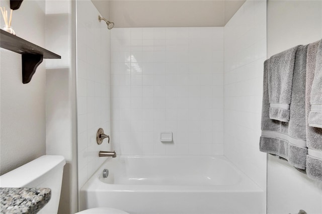 full bathroom featuring toilet and shower / bathtub combination