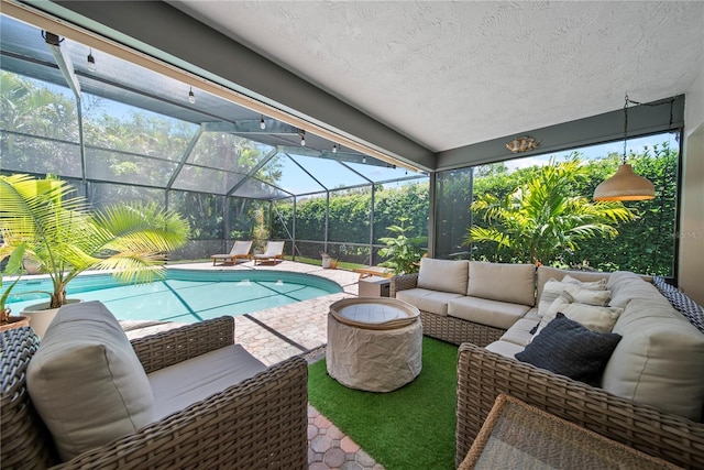 1810 Pine Hill Dr, Safety Harbor, FL 34695 - outdoor pool with outdoor lounge area, a patio area, and a lanai