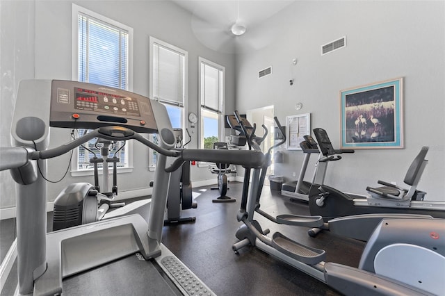 4750 Dolphin Cay Ln S Unit 209, Saint Petersburg, FL 33711 - gym featuring a towering ceiling
