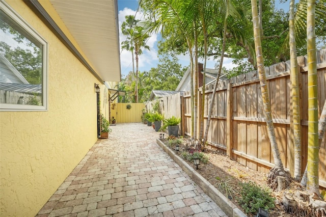 view of patio featuring a fenced backyard