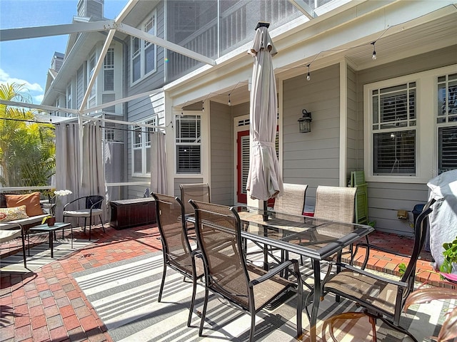 view of patio featuring outdoor dining space