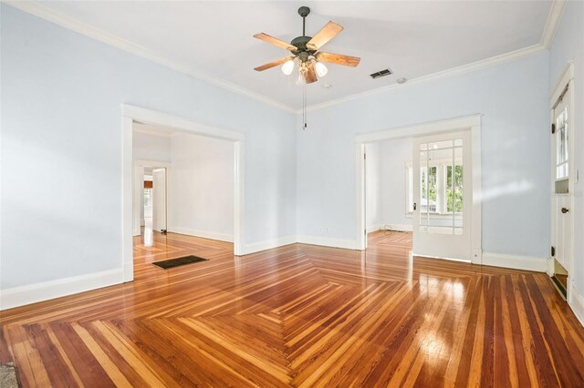 515 Frank Lloyd Wright Way, Lakeland, FL 33803 - spare room with baseboards, a ceiling fan, and ornamental molding