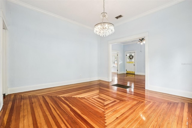 515 Frank Lloyd Wright Way, Lakeland, FL 33803 - empty room with a chandelier, ornamental molding, and baseboards