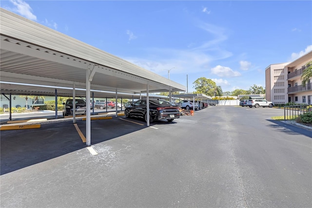 view of covered parking lot