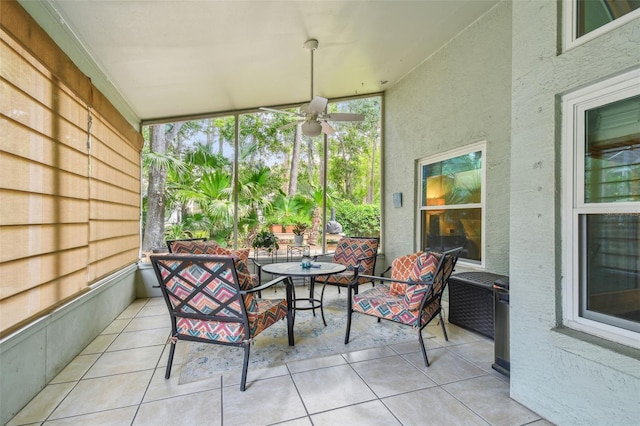 1187 Mistwood Dr, Tarpon Springs, FL 34688 - sunroom / solarium featuring a ceiling fan