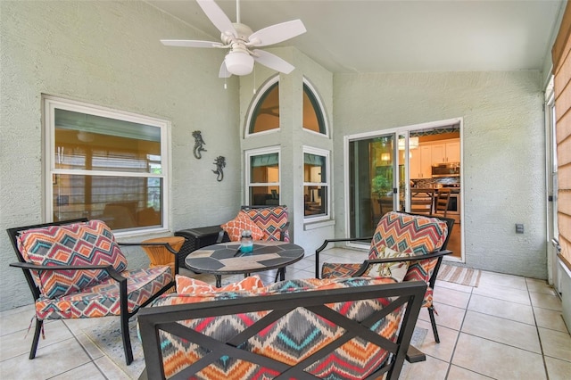 1187 Mistwood Dr, Tarpon Springs, FL 34688 - sunroom with ceiling fan