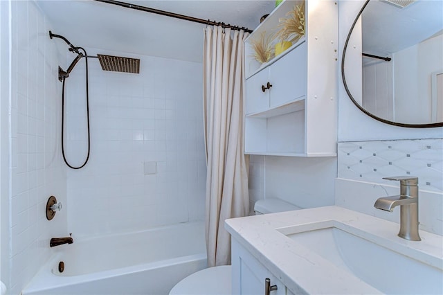 527 S Lincoln Ave Unit A108, Tampa, FL 33609 - bathroom featuring toilet, vanity, and shower / tub combo with curtain