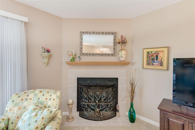 615 Garland Cir, Indian Rocks Beach, FL 33785 - detailed view of a tiled fireplace and baseboards
