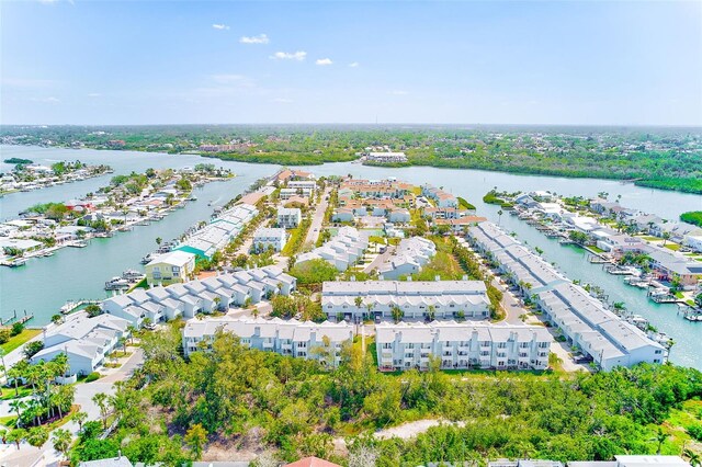 615 Garland Cir, Indian Rocks Beach, FL 33785 - aerial perspective of suburban area with a nearby body of water