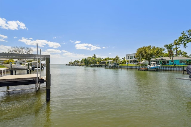 6667 28th St S, Saint Petersburg, FL 33712 - dock area featuring boat lift and a water view