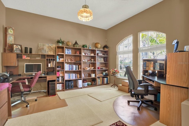 view of carpeted office