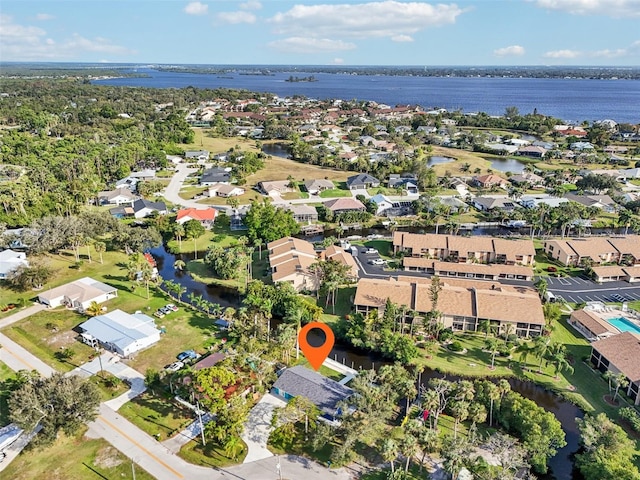 1832 Flamingo Dr, North Fort Myers, FL 33917 - birds eye view of property featuring a water view and a residential view