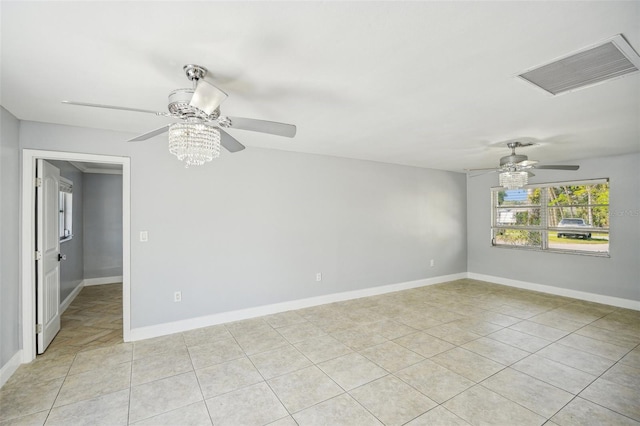 1832 Flamingo Dr, North Fort Myers, FL 33917 - unfurnished room with baseboards, visible vents, and ceiling fan