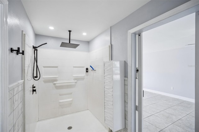 1832 Flamingo Dr, North Fort Myers, FL 33917 - bathroom featuring a tile shower and recessed lighting