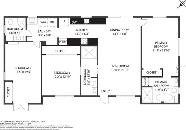 1832 Flamingo Dr, North Fort Myers, FL 33917 - view of layout