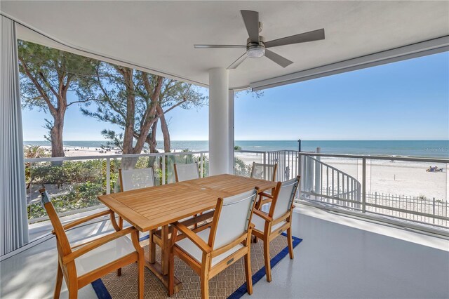 19816 Gulf Blvd Unit 201, Indian Shores, FL 33785 - sunroom with a water view and a beach view