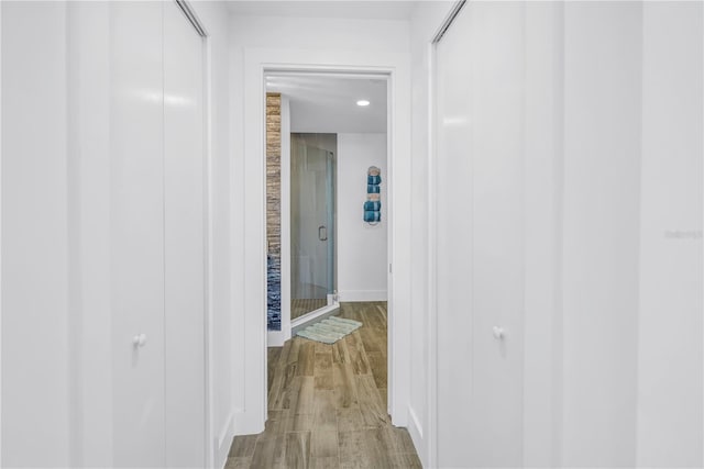19816 Gulf Blvd Unit 201, Indian Shores, FL 33785 - hall with wood finished floors and baseboards