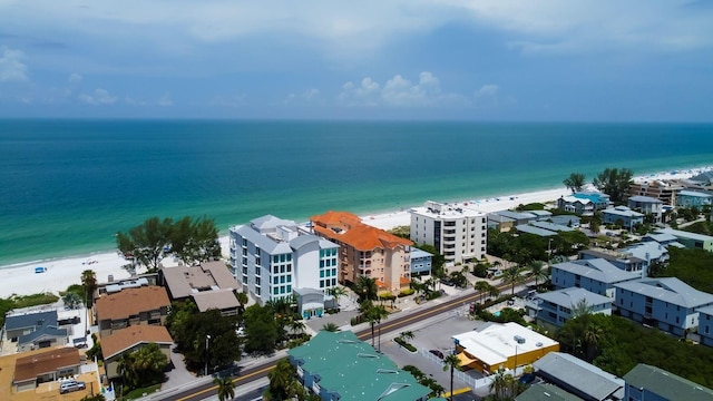 19816 Gulf Blvd Unit 201, Indian Shores, FL 33785 - drone / aerial view with a view of the beach and a water view