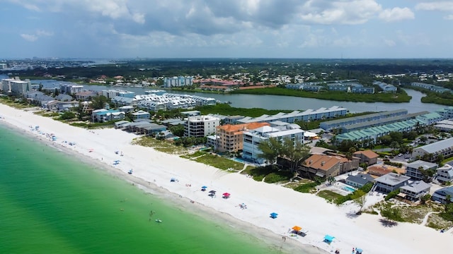 19816 Gulf Blvd Unit 201, Indian Shores, FL 33785 - birds eye view of property with a water view and a beach view