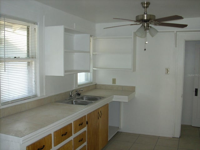 548 3rd St N, Saint Petersburg, FL 33701 - kitchen featuring a sink, a ceiling fan, and a healthy amount of sunlight