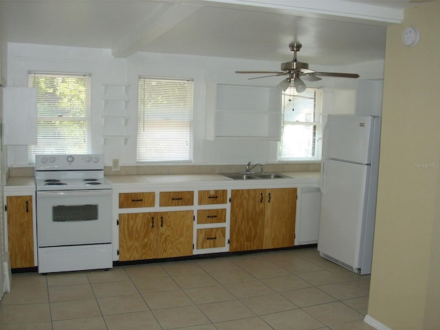 548 3rd St N, Saint Petersburg, FL 33701 - kitchen with light countertops, a healthy amount of sunlight, a sink, and white appliances