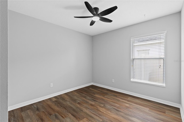 10108 36th Ct E, Parrish, FL 34219 - unfurnished room with dark wood finished floors and ceiling fan