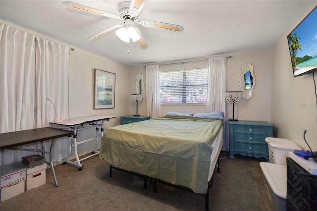 9825 Casey Dr, New Port Richey, FL 34654 - carpeted bedroom with ceiling fan