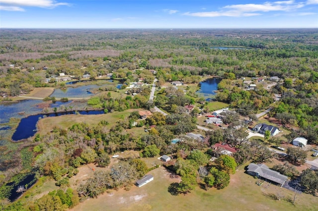9825 Casey Dr, New Port Richey, FL 34654 - birds eye view of property with a water view and a forest view
