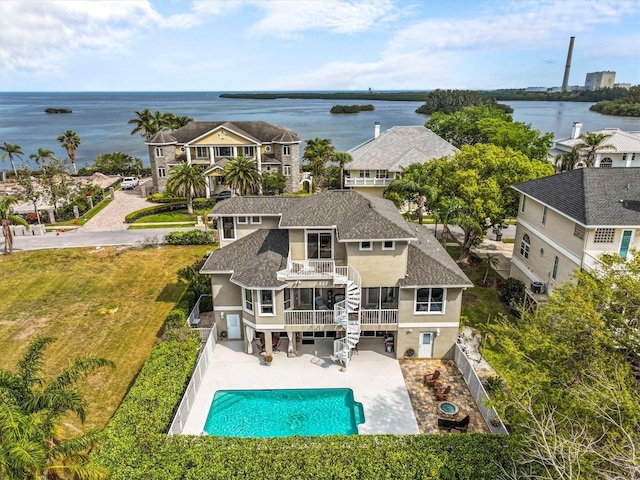 2050 N Pointe Alexis Dr, Tarpon Springs, FL 34689 - birds eye view of property with a water view