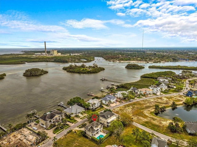 2050 N Pointe Alexis Dr, Tarpon Springs, FL 34689 - drone / aerial view featuring a water view