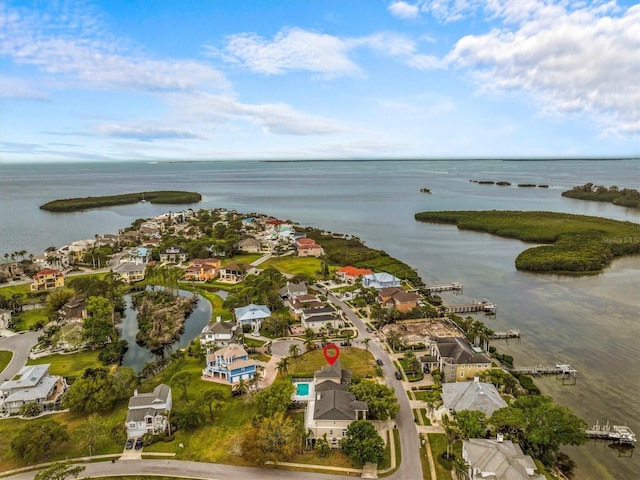 2050 N Pointe Alexis Dr, Tarpon Springs, FL 34689 - bird's eye view with a residential view and a water view