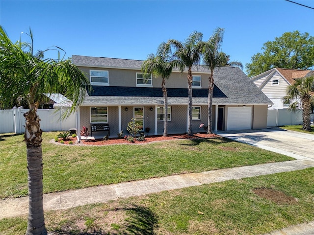 8326 Archwood Cir, Tampa, FL 33615 - traditional home with a gate, an attached garage, fence, and concrete driveway