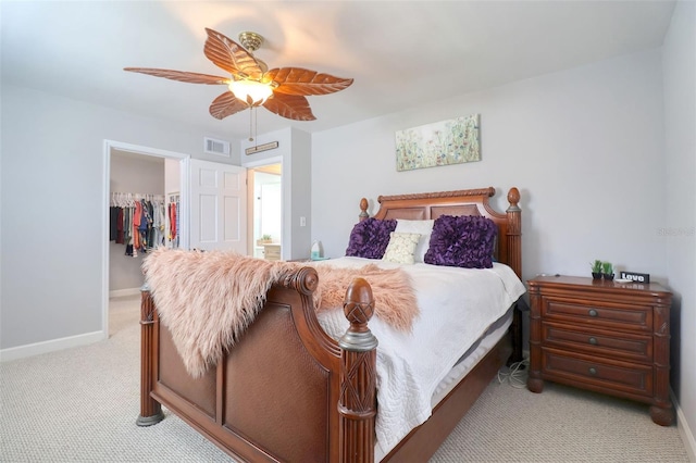 8326 Archwood Cir, Tampa, FL 33615 - bedroom with a closet, visible vents, carpet, baseboards, and a spacious closet