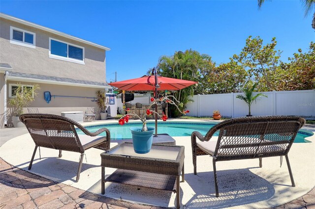 8326 Archwood Cir, Tampa, FL 33615 - view of pool featuring a fenced in pool, a fenced backyard, and a patio area
