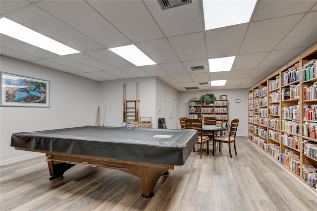 14130 Rosemary Ln Unit 3312, Largo, FL 33774 - playroom featuring a drop ceiling, billiards, light wood-style floors, and visible vents
