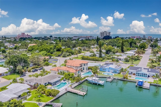 362 41st Ave, St Pete Beach, FL 33706 - birds eye view of property with a water view