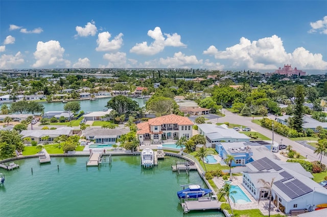 362 41st Ave, St Pete Beach, FL 33706 - birds eye view of property featuring a water view and a residential view