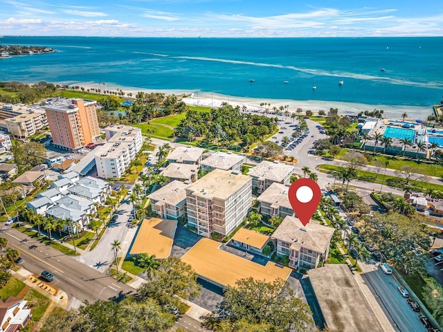 615 10th Ave NE Unit 1, Saint Petersburg, FL 33701 - drone / aerial view featuring a water view and a view of the beach