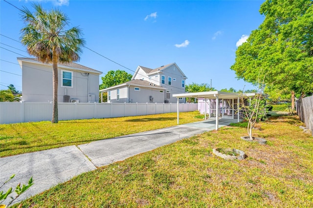 2827 1st St NE, Saint Petersburg, FL 33704 - view of yard featuring driveway and fence