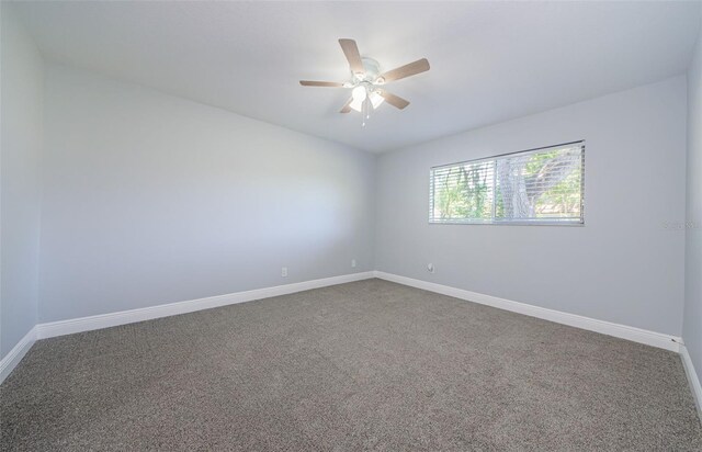 3143 Mission Grove Dr, Palm Harbor, FL 34684 - spare room featuring baseboards, a ceiling fan, and carpet floors