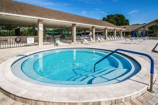 3143 Mission Grove Dr, Palm Harbor, FL 34684 - view of pool featuring a patio and fence